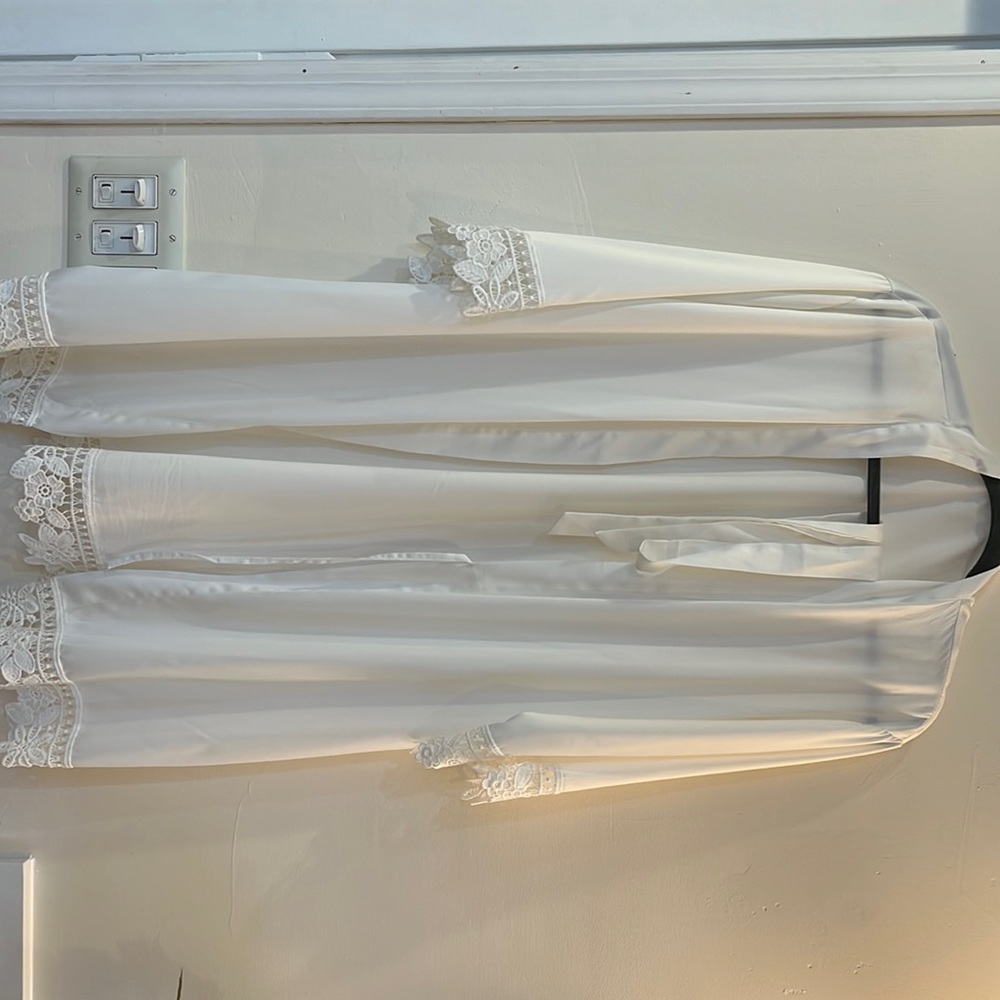 Kennedy Blue White Satin Robe